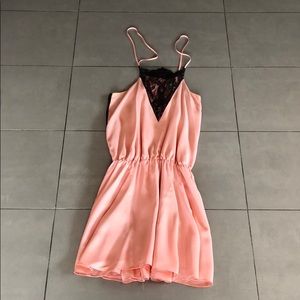 Pink mason dress black lace